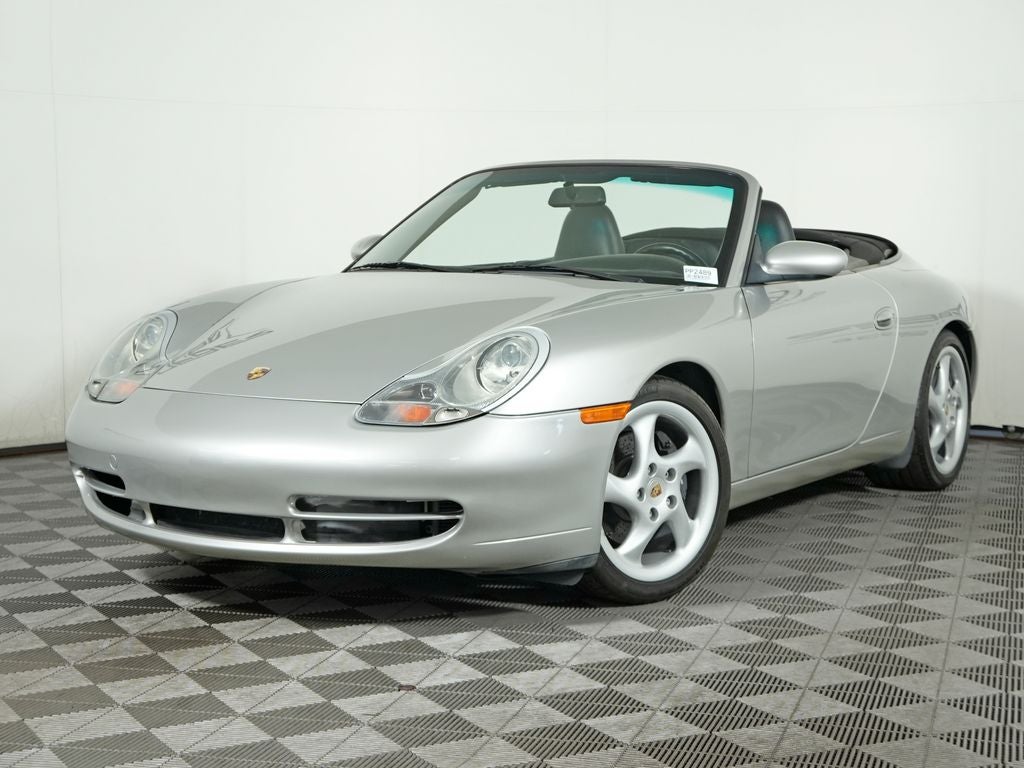 2000 Porsche 911 Carrera in Arctic Silver Metallic — front three-quarter view