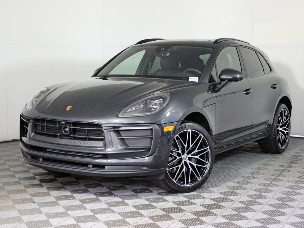 2026 Porsche Macan Base in Volcano Grey Metallic — front three-quarter view