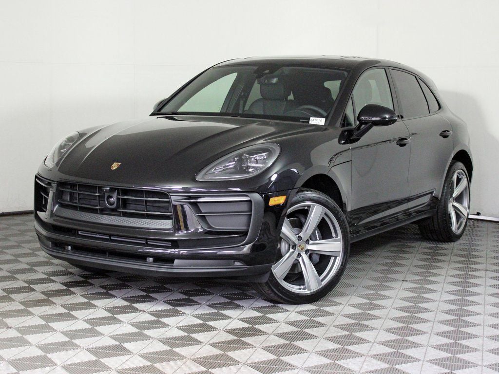 2026 Porsche Macan Base in Jet Black Metallic — front three-quarter view