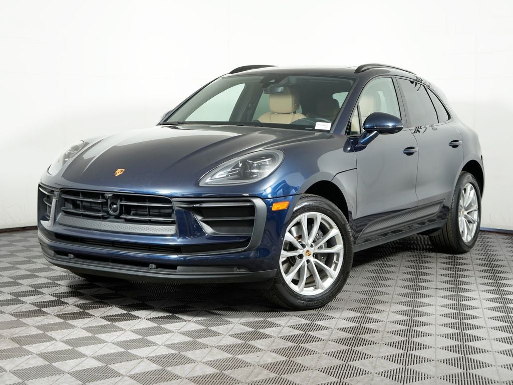 2023 Porsche Macan Base in Night Blue Metallic — front three-quarter view