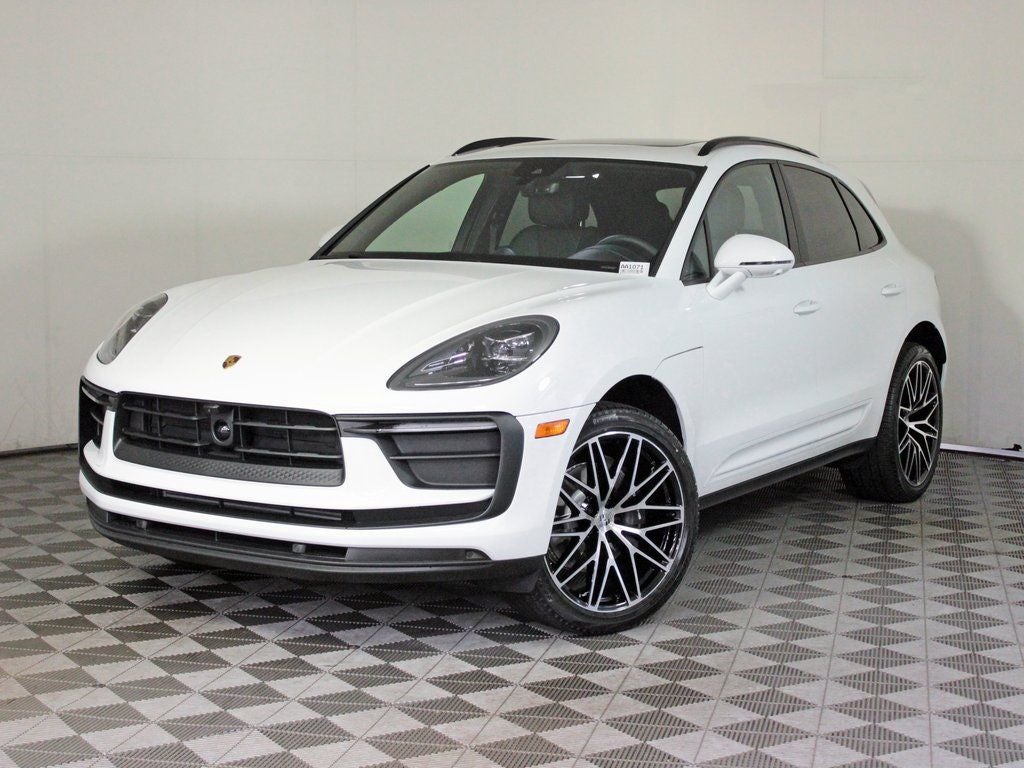 2026 Porsche Macan Base in White — front three-quarter view