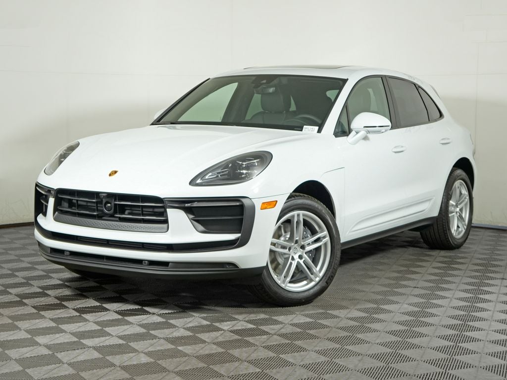 2026 Porsche Macan Base in Carrara White Metallic — front three-quarter view