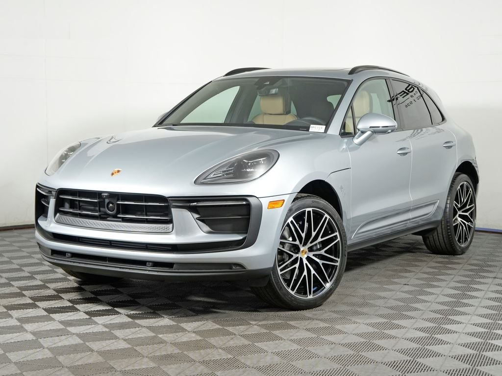 2026 Porsche Macan Base in Dolomite Silver Metallic — front three-quarter view