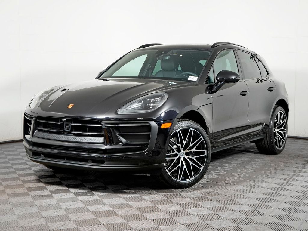 2026 Porsche Macan Base in Jet Black Metallic — front three-quarter view