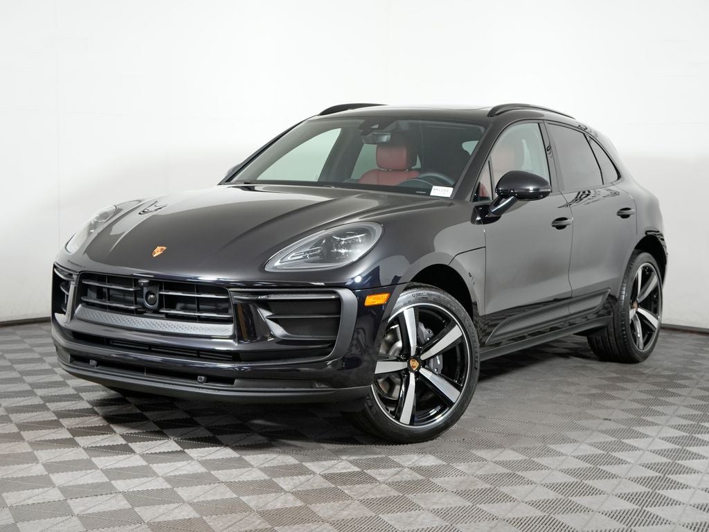 2026 Porsche Macan Base in Jet Black Metallic — front three-quarter view