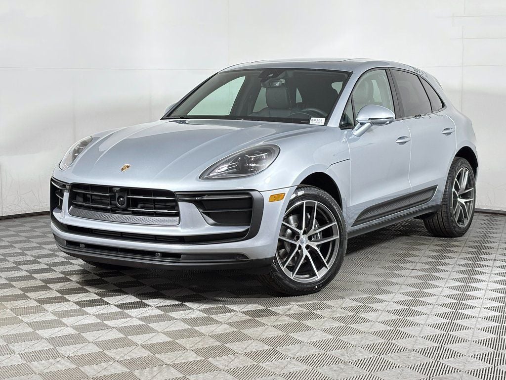2026 Porsche Macan Base in Dolomite Silver Metallic — front three-quarter view