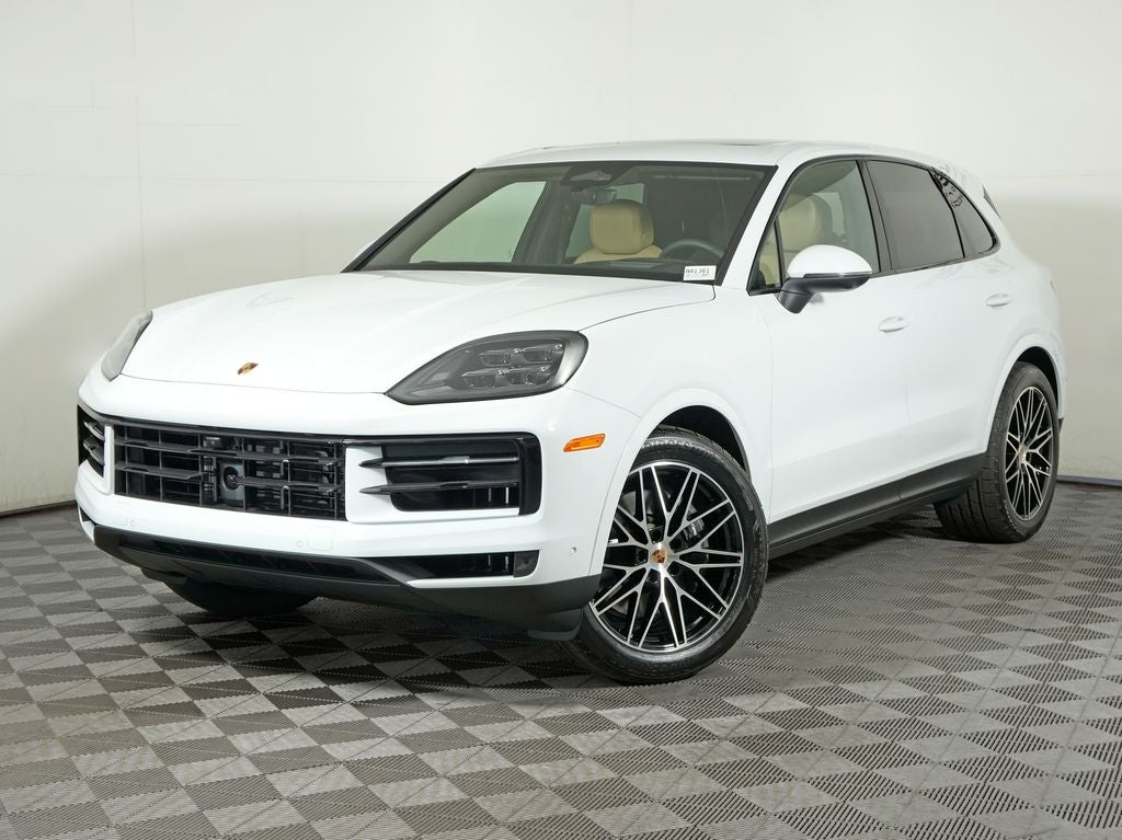 2026 Porsche Cayenne Base in Carrara White Metallic — front three-quarter view