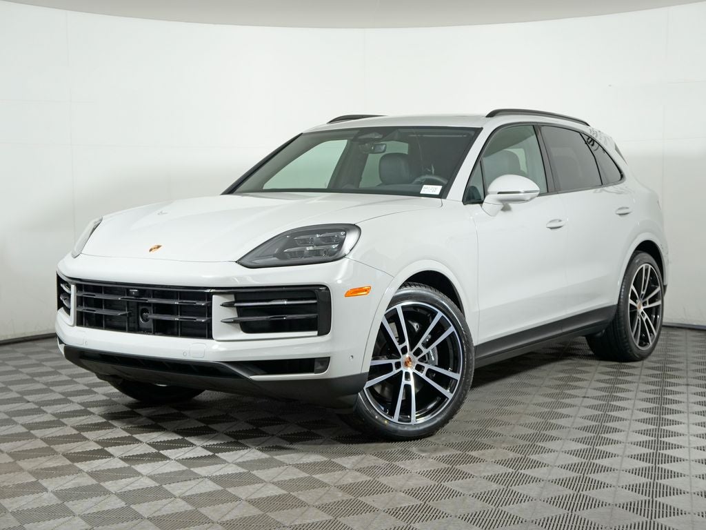 2026 Porsche Cayenne Base in Chalk — front three-quarter view