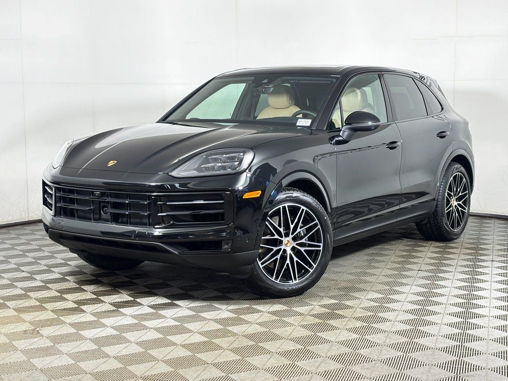 2026 Porsche Cayenne Base in Chromite Black Metallic — front three-quarter view