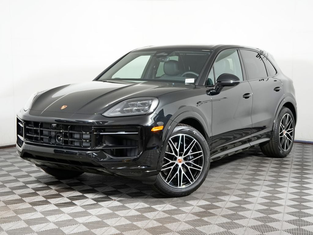2026 Porsche Cayenne Base in Chromite Black Metallic — front three-quarter view