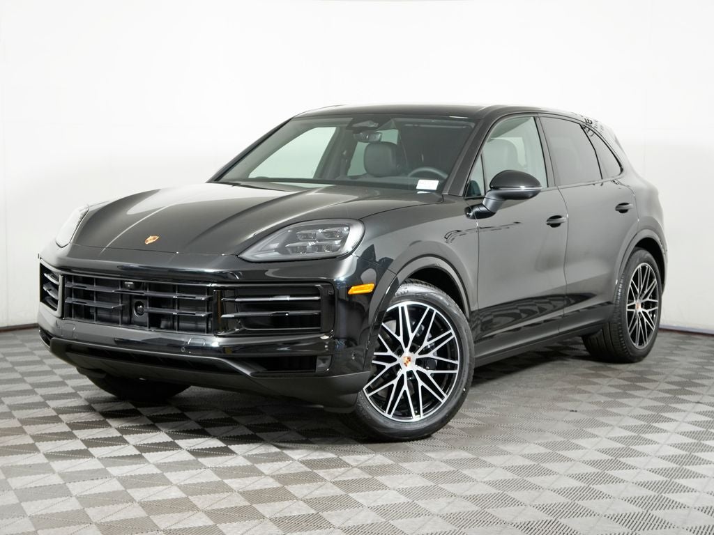 2026 Porsche Cayenne Base in Chromite Black Metallic — front three-quarter view
