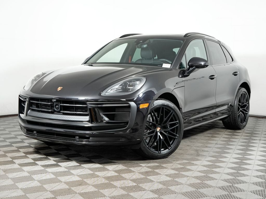 2026 Porsche Macan GTS in Jet Black Metallic — front three-quarter view