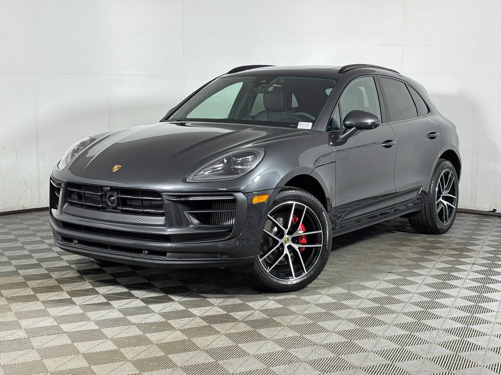 2026 Porsche Macan S in Volcano Grey Metallic — front three-quarter view