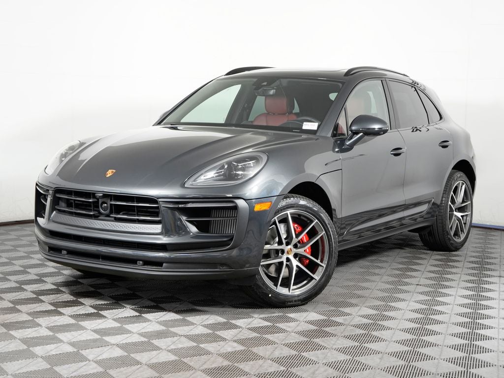 2026 Porsche Macan S in Volcano Grey Metallic — front three-quarter view