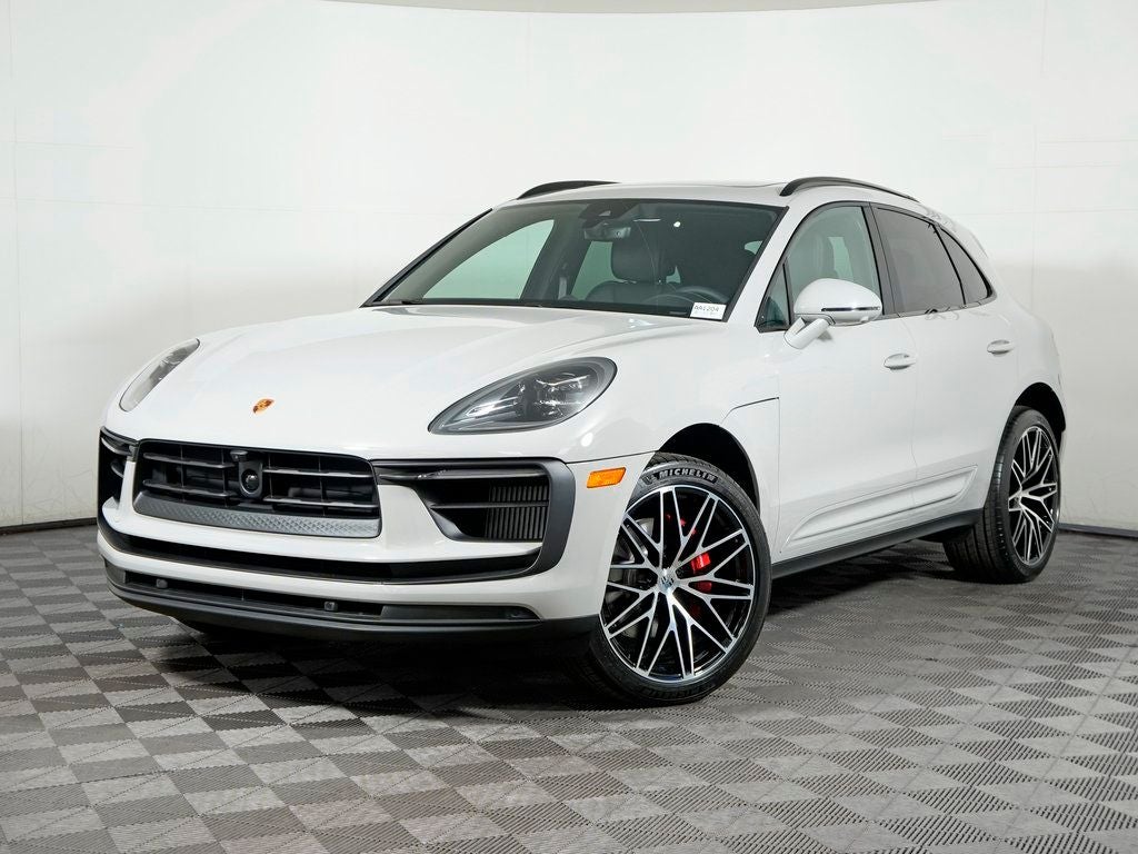 2026 Porsche Macan S in Chalk — front three-quarter view