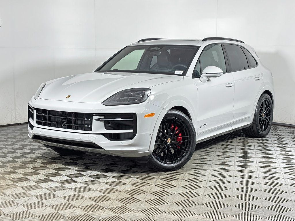 2026 Porsche Cayenne GTS in Chalk — front three-quarter view