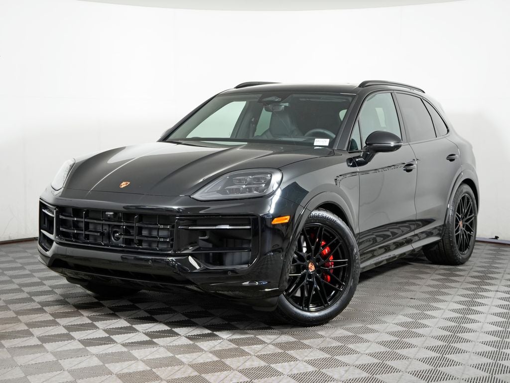 2026 Porsche Cayenne GTS in Chromite Black Metallic — front three-quarter view