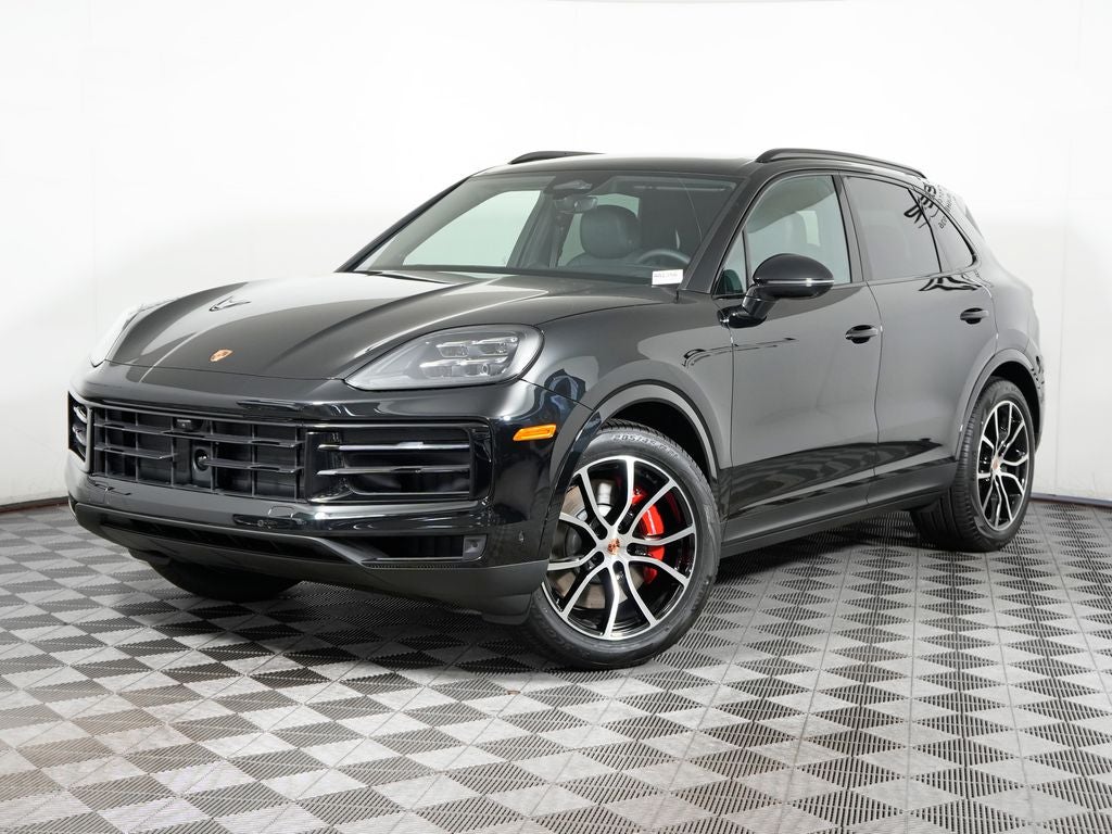 2026 Porsche Cayenne Cayenne S in Chromite Black Metallic — front three-quarter view