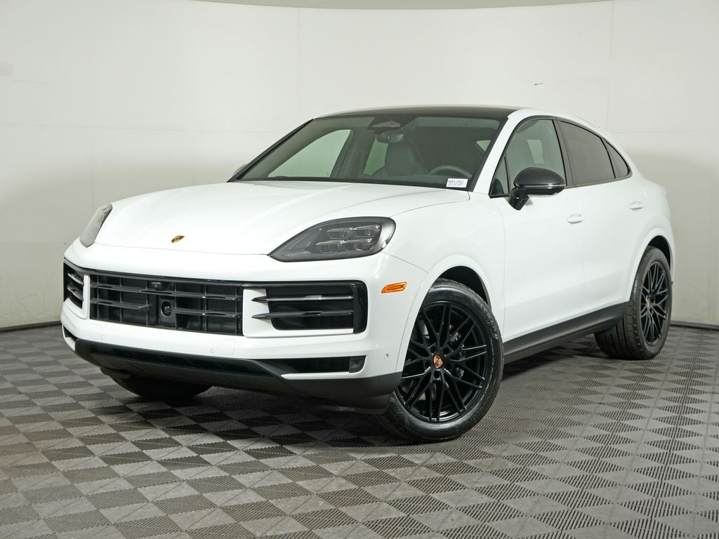 2026 Porsche Cayenne Coupe in White — front three-quarter view
