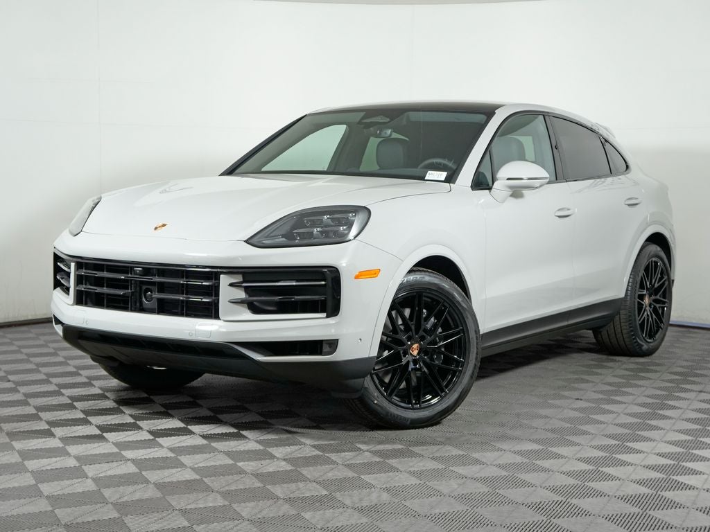 2026 Porsche Cayenne Coupe in Chalk — front three-quarter view